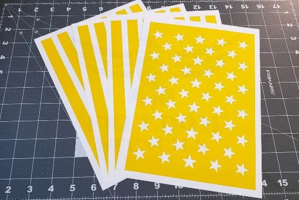 American Flag Vinyl Star Union stencil or Decal 